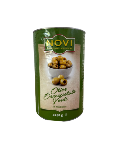 Olive Verdi Denocciolate Novi 6 x  4,25kg – Uso professionale Ho.Re.Ca.